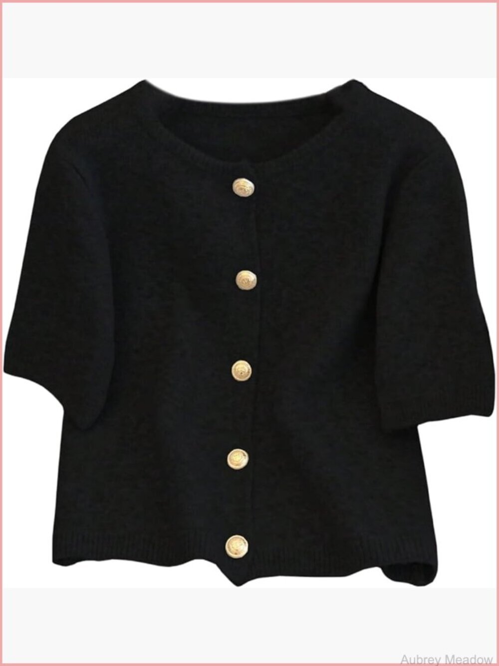 Short Sleeve Cardigan Sweater Cable Knit Button Up Lightweight Fall